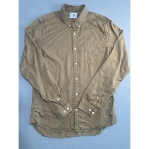 NN07 Sixten 5198 Button Down Shirt Mens Large Tan Lyocell Long Sleeve Pocket